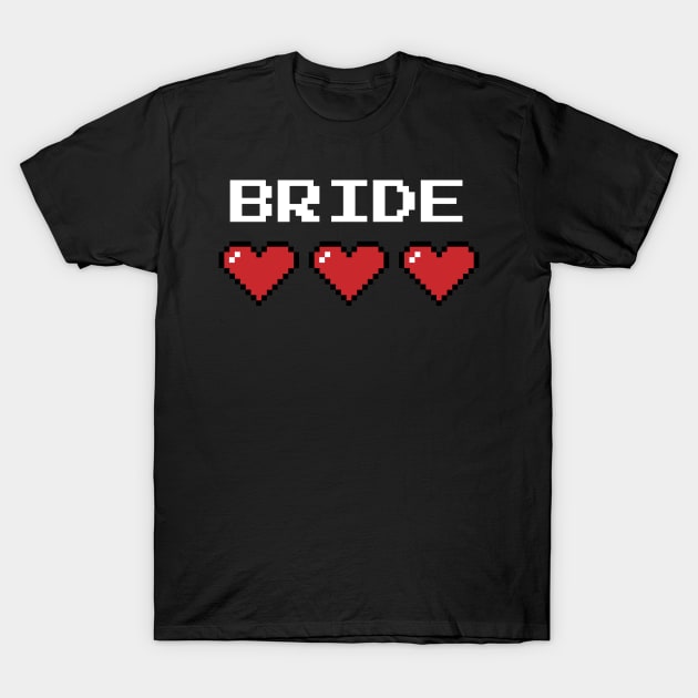 Bride Pixel Heart T-Shirt by fishbiscuit